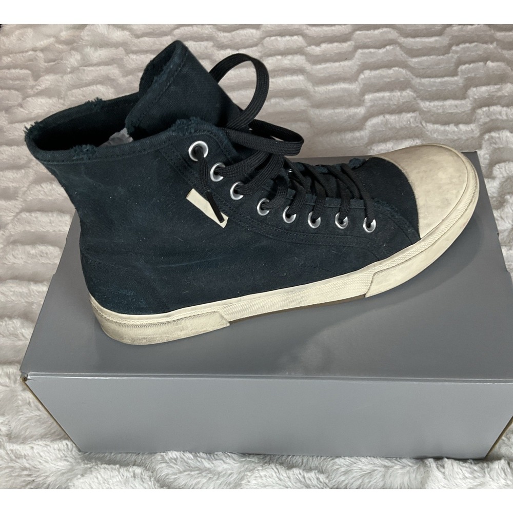 Balenciaga Mens Black Size 11 High Top Canvas Designer Sneakers Streetwear - Picture 7 of 15